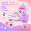 imageNEMONE 4 Size Adjustable Light up Roller Skates for Girls Butterfly Roller Skates for Kids Ages 46 58 612 812 Todder Beginner Skates Indoor OutdoorPurple Pink