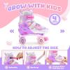imageNEMONE 4 Size Adjustable Light up Roller Skates for Girls Butterfly Roller Skates for Kids Ages 46 58 612 812 Todder Beginner Skates Indoor OutdoorPurple Pink