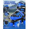 imageNEMONE Roller Skates for Boys Kids Ages 46 58 612 812 with 4 Sizes Adjustable Light up Wheels Todder Beginner Rollerskates Indoor Outdoor SportsDinosaur  Blue