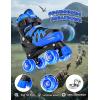imageNEMONE Roller Skates for Boys Kids Ages 46 58 612 812 with 4 Sizes Adjustable Light up Wheels Todder Beginner Rollerskates Indoor Outdoor SportsDinosaur  Blue