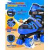 imageNEMONE Roller Skates for Boys Kids Ages 46 58 612 812 with 4 Sizes Adjustable Light up Wheels Todder Beginner Rollerskates Indoor Outdoor SportsDinosaur  Blue
