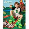 imageNEMONE Roller Skates for Boys Kids Ages 46 58 612 812 with 4 Sizes Adjustable Light up Wheels Todder Beginner Rollerskates Indoor Outdoor SportsDinosaur  Green