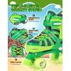 imageNEMONE Roller Skates for Boys Kids Ages 46 58 612 812 with 4 Sizes Adjustable Light up Wheels Todder Beginner Rollerskates Indoor Outdoor SportsDinosaur  Green