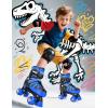imageNEMONE Roller Skates for Boys Kids Ages 46 58 612 812 with 4 Sizes Adjustable Light up Wheels Todder Beginner Rollerskates Indoor Outdoor SportsDinosaur  Blue