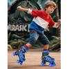 imageNEMONE Roller Skates for Boys Kids Ages 46 58 612 812 with 4 Sizes Adjustable Light up Wheels Todder Beginner Rollerskates Indoor Outdoor SportsDinosaur  Blue
