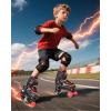 imageNEMONE Roller Skates for Boys Kids Ages 46 58 612 812 with 4 Sizes Adjustable Light up Wheels Todder Beginner Rollerskates Indoor Outdoor SportsRacing  Black Red