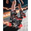 imageNEMONE Roller Skates for Boys Kids Ages 46 58 612 812 with 4 Sizes Adjustable Light up Wheels Todder Beginner Rollerskates Indoor Outdoor SportsRacing  Black Red