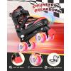imageNEMONE Roller Skates for Boys Kids Ages 46 58 612 812 with 4 Sizes Adjustable Light up Wheels Todder Beginner Rollerskates Indoor Outdoor SportsRacing  Black Red
