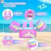 imageNemone Toddler Swim Vest for 2270 lbs Kids Floaties Swim Jacket with Arm Water Wings for Girls Boys 1 2 3 4 5 6 7 Years Old Beach Pool 20 30 40 50 60 66 Pounds Puddle JumperRainbow Unicorn