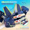 imageNemone Toddler Swim Vest for 2270 lbs Kids Floaties Swim Jacket with Arm Water Wings for Girls Boys 1 2 3 4 5 6 7 Years Old Beach Pool 20 30 40 50 60 66 Pounds Puddle JumperBlack Dinosaur