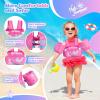 imageNemone Toddler Swim Vest for 2270 lbs Kids Floaties Swim Jacket with Arm Water Wings for Girls Boys 1 2 3 4 5 6 7 Years Old Beach Pool 20 30 40 50 60 66 Pounds Puddle JumperPink Mermaid