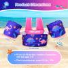 imageNemone Toddler Swim Vest for 2270 lbs Kids Floaties Swim Jacket with Arm Water Wings for Girls Boys 1 2 3 4 5 6 7 Years Old Beach Pool 20 30 40 50 60 66 Pounds Puddle JumperPink Dinosaur