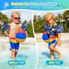 imageNemone Toddler Swim Vest for 2270 lbs Kids Floaties Swim Jacket with Arm Water Wings for Girls Boys 1 2 3 4 5 6 7 Years Old Beach Pool 20 30 40 50 60 66 Pounds Puddle JumperBlack Dinosaur