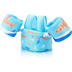 imageNemone Toddler Swim Vest for 2270 lbs Kids Floaties Swim Jacket with Arm Water Wings for Girls Boys 1 2 3 4 5 6 7 Years Old Beach Pool 20 30 40 50 60 66 Pounds Puddle JumperSea Fish