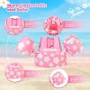 image:imageNemone Toddler Swim Vest for 2270 lbs Kids Floaties Swim Jacket with Arm Water Wings for Girls Boys 1 2 3 4 5 6 7 Years Old Beach Pool 20 30 40 50 60 66 Pounds Puddle JumperI Pink Daisy