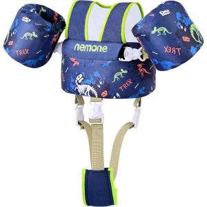 image:imageNemone Toddler Swim Vest for 2270 lbs Kids Floaties Swim Jacket with Arm Water Wings for Girls Boys 1 2 3 4 5 6 7 Years Old Beach Pool 20 30 40 50 60 66 Pounds Puddle JumperD Black Dinosaur