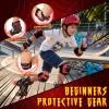image:imageNEMONE Knee Pads for Kids Girls Boys Knee Elbow Pads Wrist Guards with Drawstring Bag Adjustable Reflective Protective Gear Set for Roller Skates Bike Cycling Skateboard Scooter  Green MBlack Red