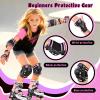 image:imageNEMONE Knee Pads for Kids Girls Boys Knee Elbow Pads Wrist Guards with Drawstring Bag Adjustable Reflective Protective Gear Set for Roller Skates Bike Cycling Skateboard Scooter  Green MBlack Pink