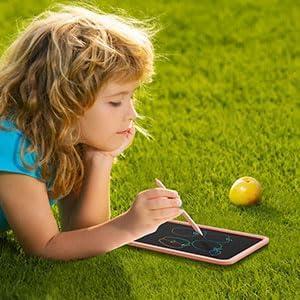 imagebravokids 10 Inch Drawing Tablet for Girls Colorful LCD Writing Tablet for Kids Erasable Drawing Pad for Toddler Learning Painting ToysBirthday for 3 4 5 6 7 8 9 10 Years Old BoysPink