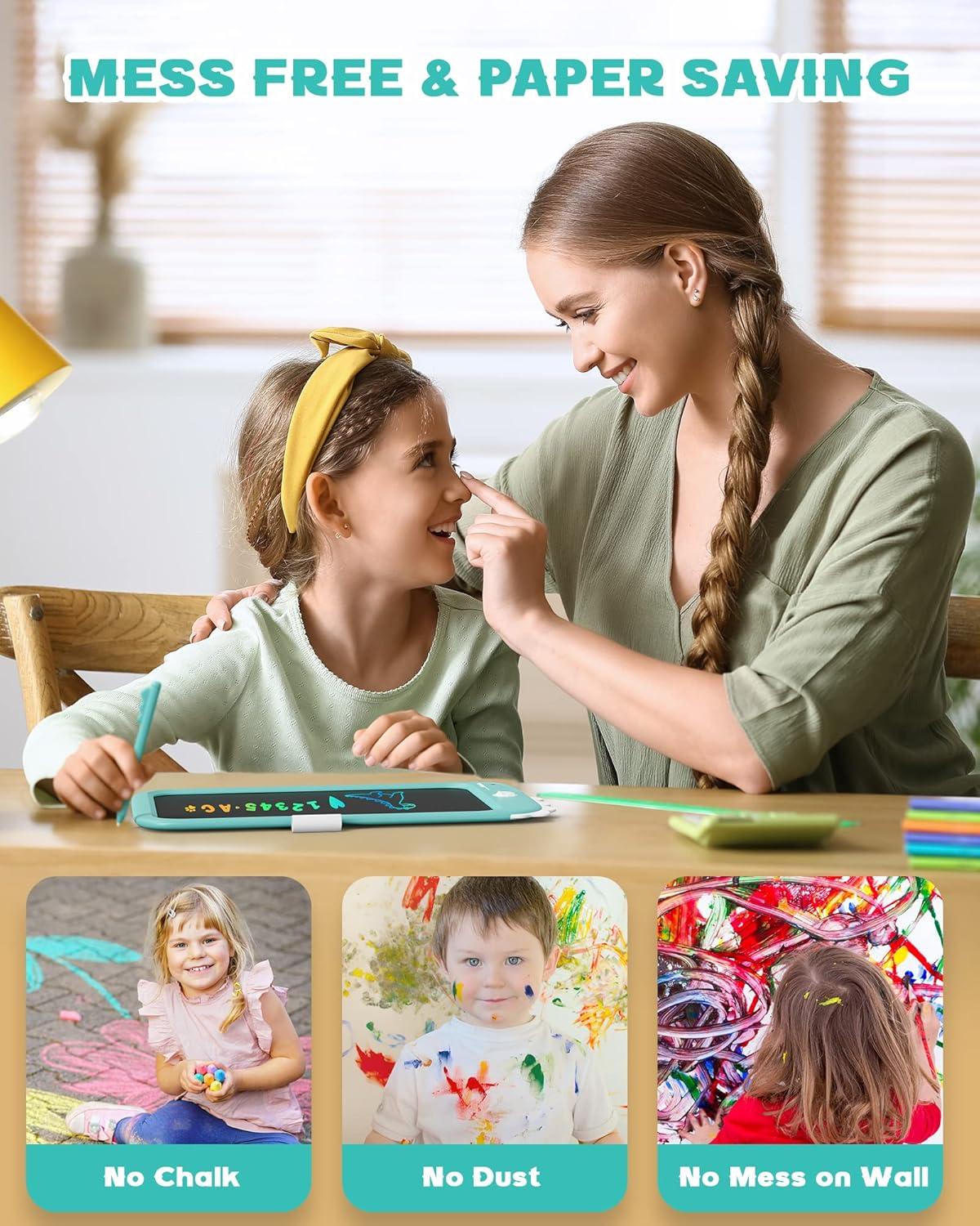 imagebravokids 10inch LCD Writing Tablet for Kids Colorful Toddlers Toys Drawing Board Educational GirlsToys Unicorn Doodle Board Toys for 2 3 4 5 6 7 8 Year Old Boys BirthdayBlue