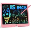 imageBravokids LCD Writing Tablet for 38 Year Old Girls and Boys  10 Inch Electronic Doodle Board Drawing Pad Educational Birthday Gift for Kids and Toddlers YellowPink