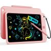 imagebravokids 10 Inch Drawing Tablet for Girls Colorful LCD Writing Tablet for Kids Erasable Drawing Pad for Toddler Learning Painting ToysBirthday for 3 4 5 6 7 8 9 10 Years Old BoysPink