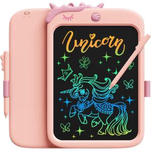 imagebravokids 10inch LCD Writing Tablet for Kids Colorful Toddlers Toys Drawing Board Educational GirlsToys Unicorn Doodle Board Toys for 2 3 4 5 6 7 8 Year Old Boys BirthdayPink