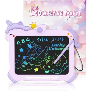 imagebravokids LCD Writing Tablet for KidsToys for 2 3 4 5 6 Year Old Girl Gifts85 Inch Toddler Doodle Board Drawing Tablet Unicorn Toys Christmas Birthday Gifts PinkPurple