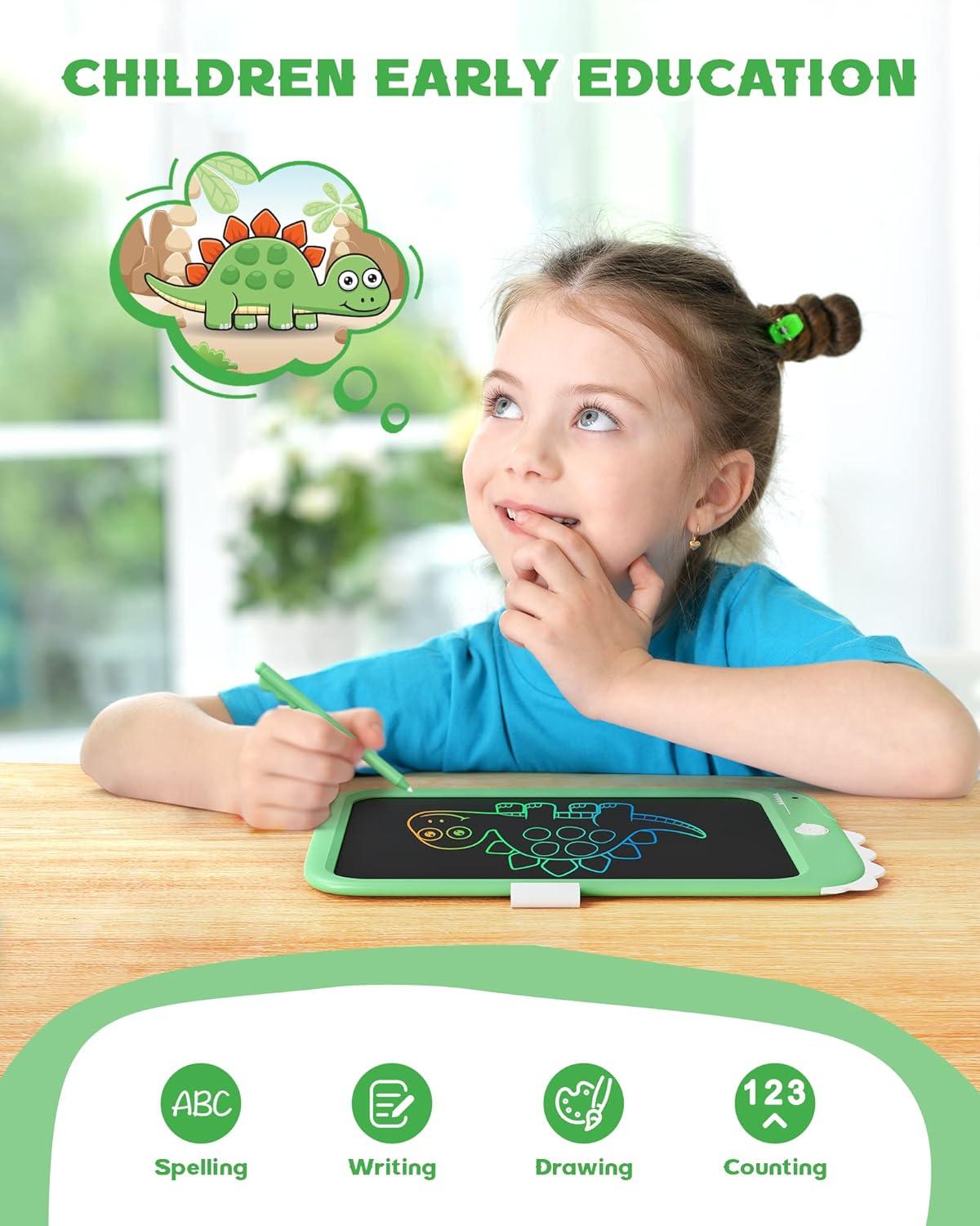 imagebravokids 10inch LCD Writing Tablet for Kids Colorful Toddlers Toys Drawing Board Educational GirlsToys Unicorn Doodle Board Toys for 2 3 4 5 6 7 8 Year Old Boys Birthday Christmas GiftsGreen