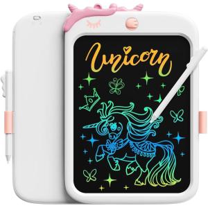 imagebravokids 10inch LCD Writing Tablet for Kids Colorful Toddlers Toys Drawing Board Educational GirlsToys Unicorn Doodle Board Toys for 2 3 4 5 6 7 8 Year Old Boys Birthday Christmas GiftsWhite