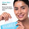 imageMAREE Collagen Face Mask with Hyaluronic Acid  Sheet Face Masks Skincare with Green ampamp Red Algae Extract for All Skin Types  Hydrating Facial Mask Skin For Women Care Mascarillas Faciales  6 PackHydrogel Mask