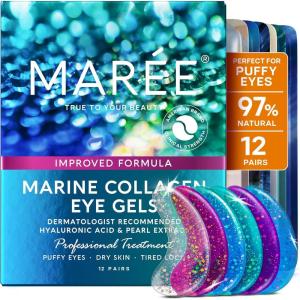 imageMAREE Eye Gels  Under Eye Patches for Puffy Eyes and Dark Circles with Natural Marine Collagen ampamp Hyaluronic Acid  AntiAging Eye Masks for Face to Soothe Puffiness Undereye Patches for WrinklesMulticolor