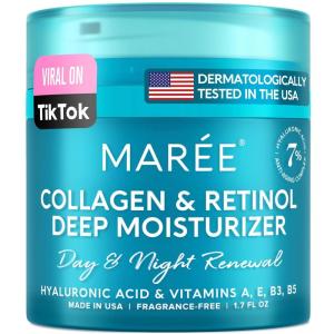 imageMAREE Face Moisturizer Retinol Cream for Face  Anti Aging Face Cream  Moisturizer Face Cream with Collagen  Facial Moisturizer Wrinkle Cream for Women Skin Tightening Crema Hidratante Para la Cara17 Fl Oz Pack of 1