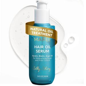 imageMAREE Hair Oil for Frizzy Hair with Keratin Biotin ampamp Vitamins  Hair Serum for Frizzy and Damaged Hair  Frizz Control Hair Care Products for Women  Aceites Para el Cabello  Keratin Hair TreatmentOriginal Hair Oil
