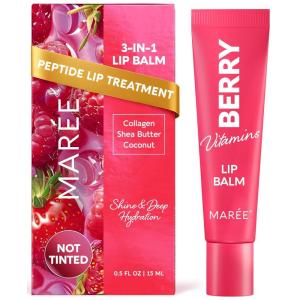 imageMAREE Lip Moisturizer  Lip Balm Hydrating  Moisturizing Lips Butter Balm Summer Essentials  Peptide Lip Treatment  Lipbalm Moisturizer for Very Dry Lips Care  Balsamo Labial Hidratante de LabiosBerry