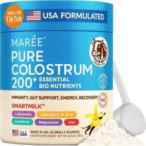 imageMAREE Colostrum Supplement  Bovine Colostrum Powder for Women ampamp Men for Gut Health  Grass Fed Colustrum Immune Support Supplement Gut Health for Women with L Glutamine  Calostro Bovino Para Adultos423 Ounce Pack of 1