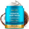 imageMAREE Deep Conditioning Hair Mask for Damaged Hair  Argan Oil ampamp Biotin Jojoba Hair Treatment  Hair Repair Mask for Dry Curly Frizzy ColorTreated Hair Care  Mascarilla Para el Cabello HidratanteWhite