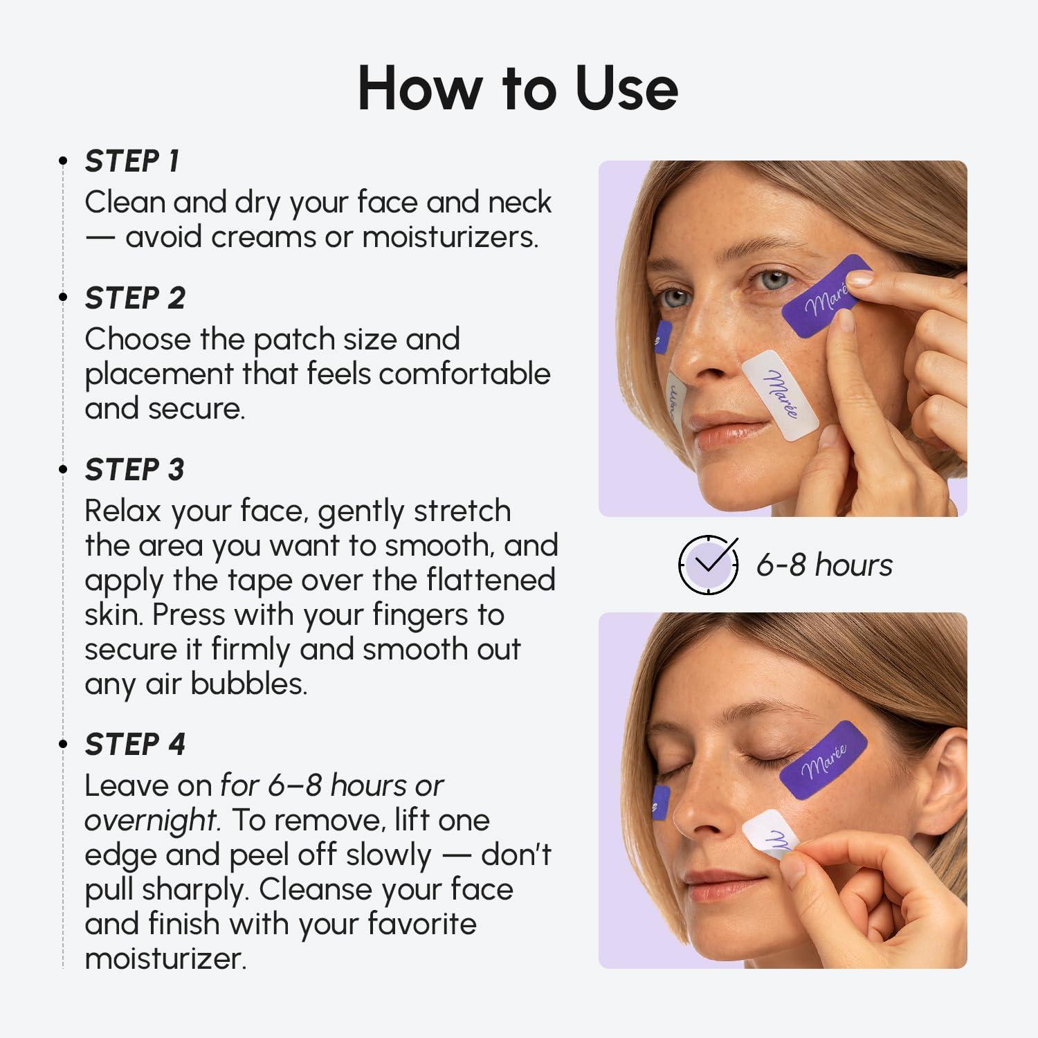 imageMAREE Face Lift Tape Wrinkle Patches  Smile Line Patches for Face Eyes Neck ampamp Forehead  Anti Wrinkle Patches for Lip  Face