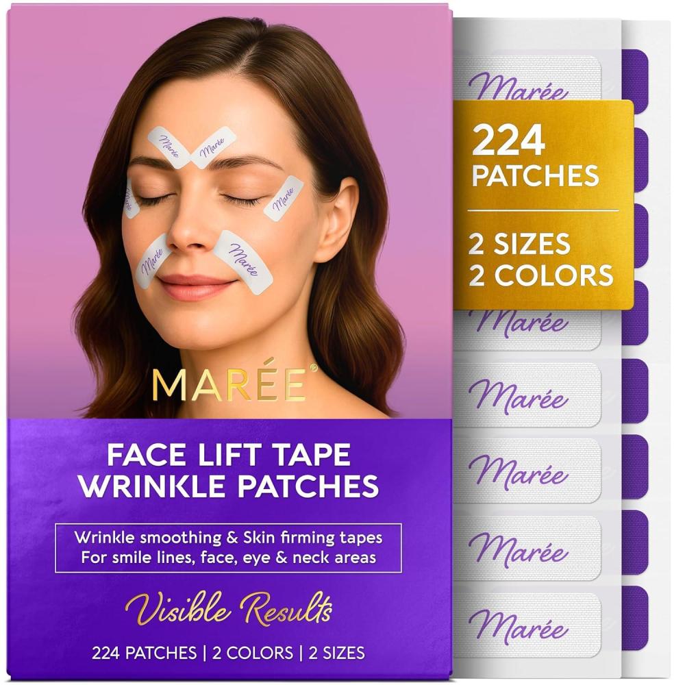 imageMAREE Face Lift Tape Wrinkle Patches  Smile Line Patches for Face Eyes Neck ampamp Forehead  Anti Wrinkle Patches for Lip  Face