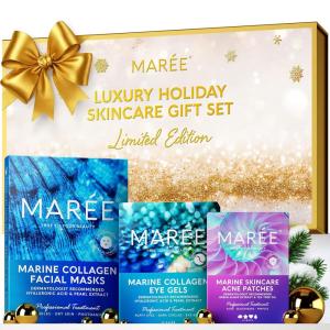 imageMAREE Holiday Skincare Gift Set  Under Eye Patches Collagen Face Mask ampamp Cute Pimple Patches for Face  Christmas Gifts ampamp Stocking Stuffers for Women and Men  Top Christmas Gifts for Mom ampamp CoworkersGift Set Eye Patches  Face Mask  Pimple Patches