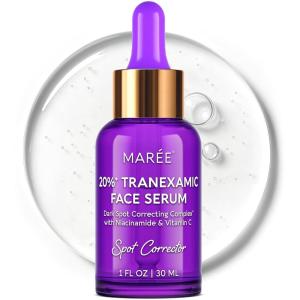 imageMAREE 20 Tranexamic Acid Serum Complex with Niacinamide ampamp Vitamin C  Serum for Face ampamp Body Dark Spot Corrector  Age Spots Hyperpigmentation Care Remover  Brightening Acido Tranexamico para Manchas