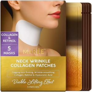 imageMAREE Neck Wrinkle Patches  Collagen AntiWrinkle Patches with Retinol ampamp Hyaluronic Acid for Face Lift  Neck Mask for Tightening and Firming  Neck Lifting Mask ampamp Face Tape for Neck Wrinkles  5 PcsNeck Patches