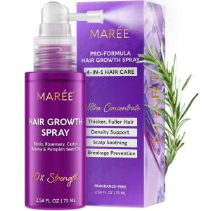 imageMAREE Hair Growth Spray  Caffeine Batana Castor ampamp Rosemary Oil for Hair Growth  Products for Women ampamp Men  Hair Oils for Hair Growth  Hair Thickening Spray for Roots  Hair Regrowth ampamp Scalp CareHair Growth Spray