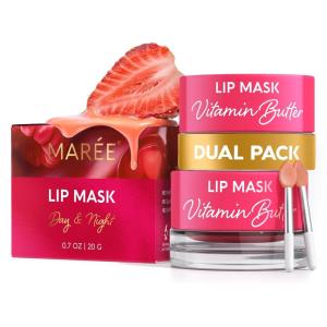 image:imageMAREE Lip Mask Overnight  Vanilla Lip Moisturizer For Very Dry Lips  Hydrating Lip Butter with Collagen Shea Butter amp Jojoba Oil  Day amp Night Lip Treatment Sleeping Mask  Hidratante de LabiosLip Mask 2 Pack