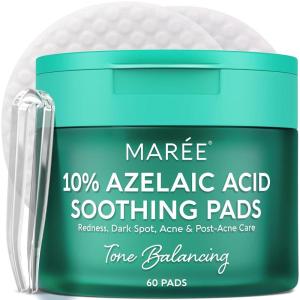 image:imageMAREE Glycolic Acid Pads  200 Toner Pads for Face Cleansing  Facial Exfoliating Pad with Tea Tree Oil Salicylic Acid amp Vitamins E B3 B5  Acne Clearing Face Pad Skin Pore Resurfacing amp RadianceAzelaic Pads