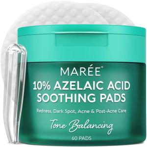 image:imageMAREE Vitamin C Toner Pads for Face  Brightening Facial Polishes with 20 Complex Vitamin C Collagen Niacinamide TXA  Facial Radiance Uneven Skin Tone Acne Clearing Pads  Glow Up Skincare DeviceAzelaic Pads