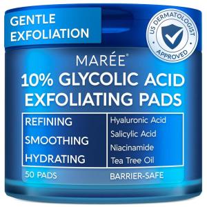 image:imageMAREE Vitamin C Toner Pads for Face  Brightening Facial Polishes with 20 Complex Vitamin C Collagen Niacinamide TXA  Facial Radiance Uneven Skin Tone Acne Clearing Pads  Glow Up Skincare DeviceGlycolic Resurfacing Pads