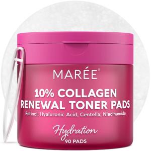 image:imageMAREE Vitamin C Toner Pads for Face  Brightening Facial Polishes with 20 Complex Vitamin C Collagen Niacinamide TXA  Facial Radiance Uneven Skin Tone Acne Clearing Pads  Glow Up Skincare DeviceRetinol  Collagen Pads