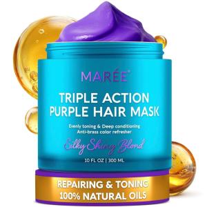 image:imageMAREE Curl Repair Hair Mask  Deep Conditioning Care for Damaged Dry Curly Hair Products for Women amp Men  Curl Moisturizer amp Conditioner  Tratamiento Mascarilla para el Cabello Seco y MaltratadoPurple