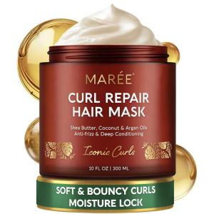 image:imageMAREE Curl Repair Hair Mask  Deep Conditioning Care for Damaged Dry Curly Hair Products for Women amp Men  Curl Moisturizer amp Conditioner  Tratamiento Mascarilla para el Cabello Seco y MaltratadoCurly